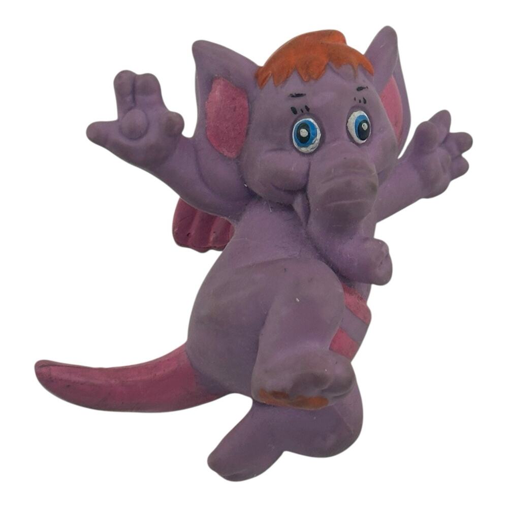 1985 The Wuzzles Eleroo PVC Figure Purple Elephant Kangaroo hCake Topper Vintage